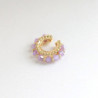 Earcuff tejido en cristales color Lila perspectiva 1