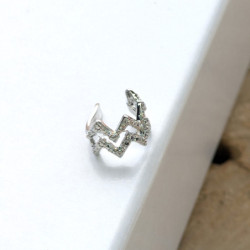 Earcuff cover gold corona color Plateado perspectiva 4
