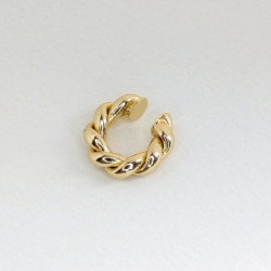 Earcuff cover trenza color Dorado perspectiva 2