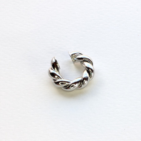 Earcuff cover trenza color Plateado perspectiva 1