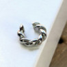 Earcuff cover trenza color Plateado perspectiva 4