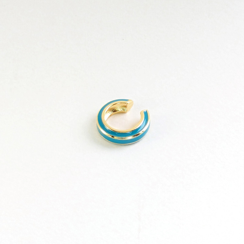 Earcuff vinilo colores biselado color Turquesa perspectiva 1 Earcuff vinilo colores biselado color Turquesa perspectiva 1