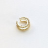 Earcuff cover mini esferas doble línea color Dorado perspectiva 2