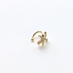 Earcuff cover gold estrella de mar circones blancos perspectiva 1