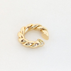 Earcuff cover gold trenza grande perspectiva 1