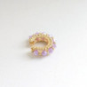 Earcuff tejido en cristales color Lila perspectiva 2