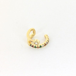 Earcuff cover gold dije y línea circones colores perspectiva 1