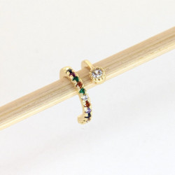Earcuff cover gold dije y línea circones colores perspectiva 4