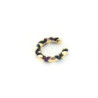 Earcuff dorado vetas con circones de colores perspectiva 1