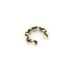 Earcuff dorado vetas con circones de colores perspectiva 2