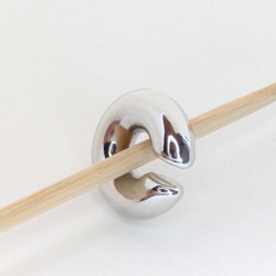 Earcuff plateado Chunky grande perspectiva 3