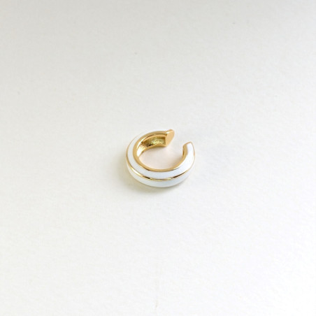 Earcuff vinilo biselado color Blanco perspectiva 1