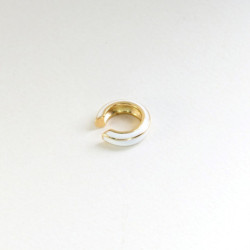 Earcuff vinilo biselado color Blanco perspectiva 2