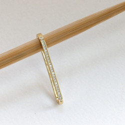 Earcuff sobreponer superior plano color Dorado perspectiva 3