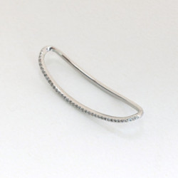 Earcuff sobreponer superior curvo color Plateado perspectiva 1