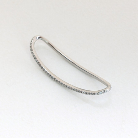 Earcuff sobreponer superior curvo color Plateado perspectiva 1