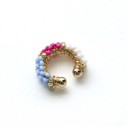 Earcuff tejido en mostacilla 3 colores perspectiva 1
