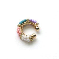 Earcuff tejido en mostacilla 4 colores perspectiva 1