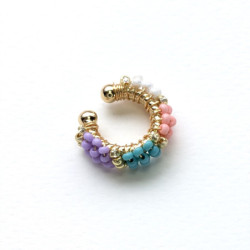 Earcuff tejido en mostacilla 4 colores perspectiva 2
