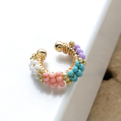 Earcuff tejido en mostacilla 4 colores perspectiva 4