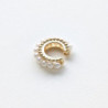 Earcuff tejido en perlas línea sencilla color Blanco perspectiva 1