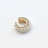 Earcuff tejido en perlas línea sencilla color Blanco perspectiva 2