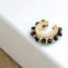 Earcuff tejido en cristales color Negro perspectiva 4