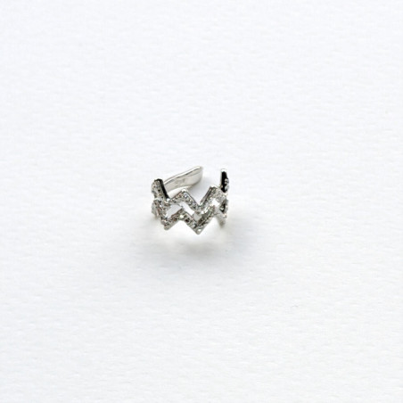 Earcuff cover gold corona color Plateado perspectiva 1