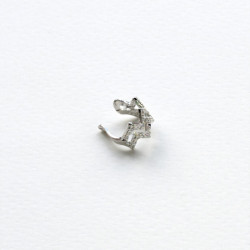 Earcuff cover gold corona color Plateado perspectiva 2