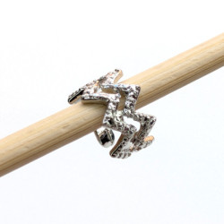 Earcuff cover gold corona color Plateado perspectiva 3